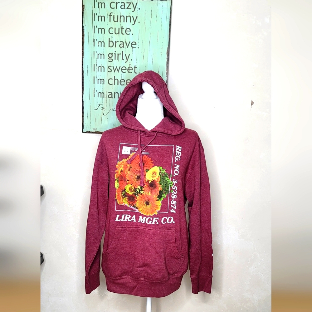 Lira MGF Co. Red Unisex Hoodie with Floral Graphic